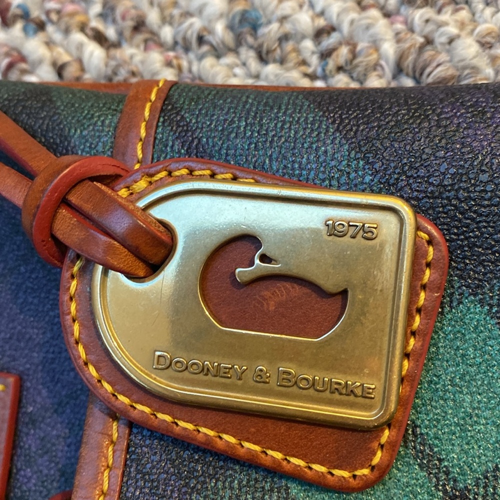 Dooney & Bourke Green Plaid Crossbody with Brown Leather Trim - Picture 12 of 12